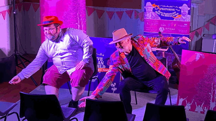 Steve and Chris dancing gif